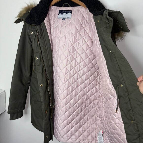 J Crew Waxed Perfect Winter Parka w/ Eco-friendly PrimaLoft Olive Women's Medium - Picture 4 of 10